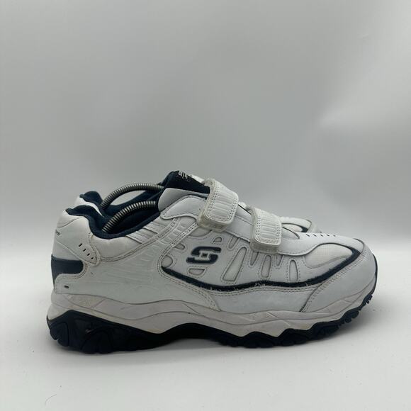 Mens Size 12 Skechers Athletics Sneakers Adjustable After Burn Memory Fit White - Picture 1 of 8